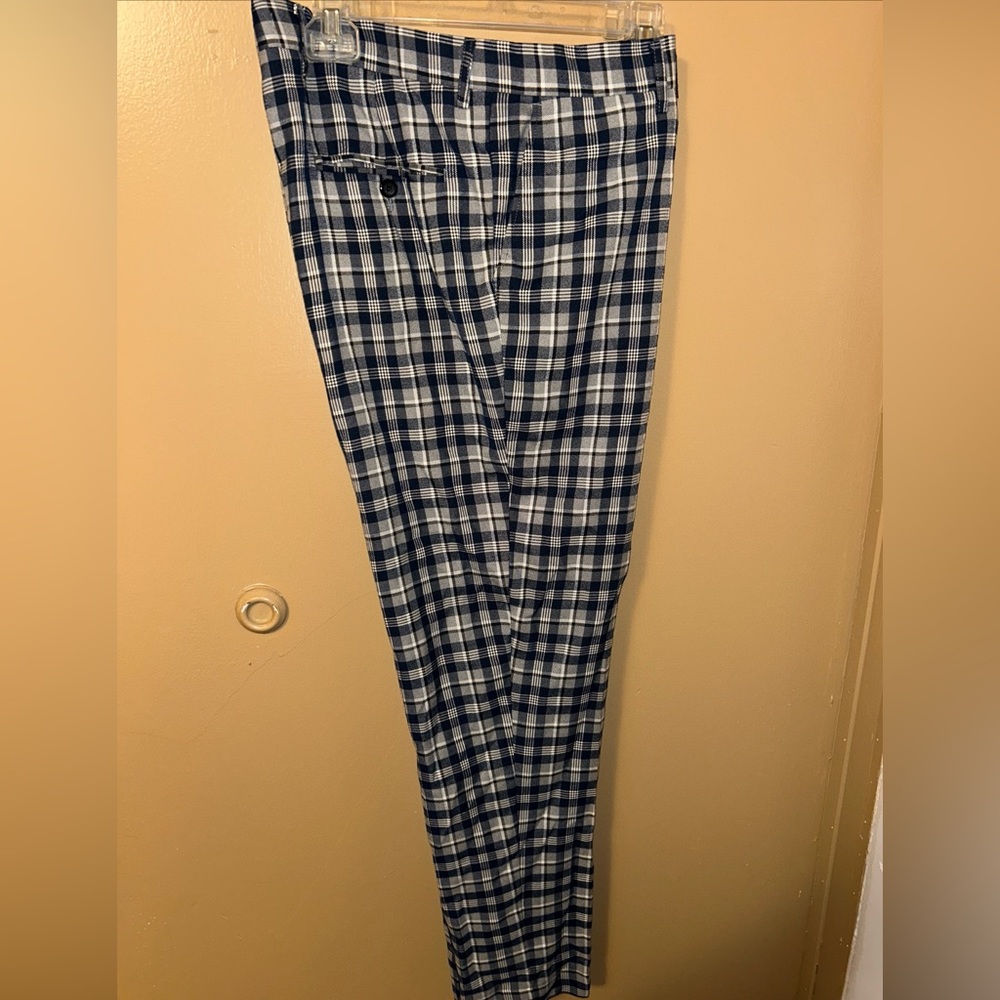 Men’s Kent & Park Golf Pants Blue Plaid 36 x 30